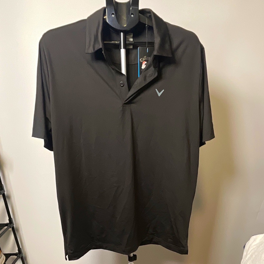 Callaway Opti-Dri Swing Tech Men's Moisture Wicking Golf Polo Black L